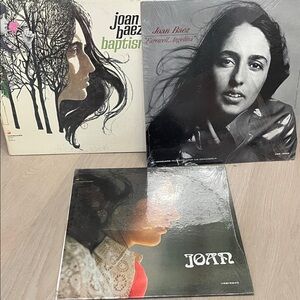Joan Baez Vinyl Record Collection: Baptism 1968 Joan 1967 Farewell Angelina 1965